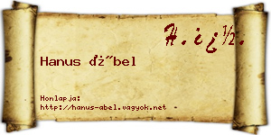 Hanus Ábel névjegykártya